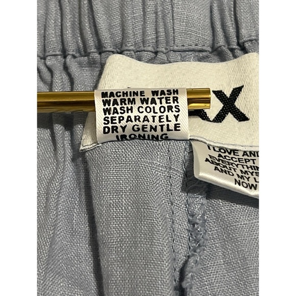 Flax Pants Women’s Medium Blue Linen Pull On Boho Lagenlook - Picture 14 of 14